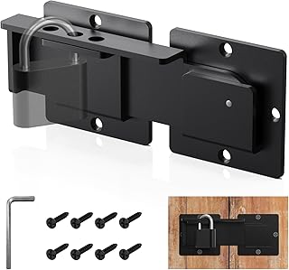 Aglehome 7.5" Flip Gate Latch with Padlock Hole, 4mm Adjustable Gate Latch for Wooden Fence, Heavy Duty Flip Latch Door Lock for Sliding and Swing Open Door, Outdoor Gate, Barn Door, Shed, Vinyl Fence