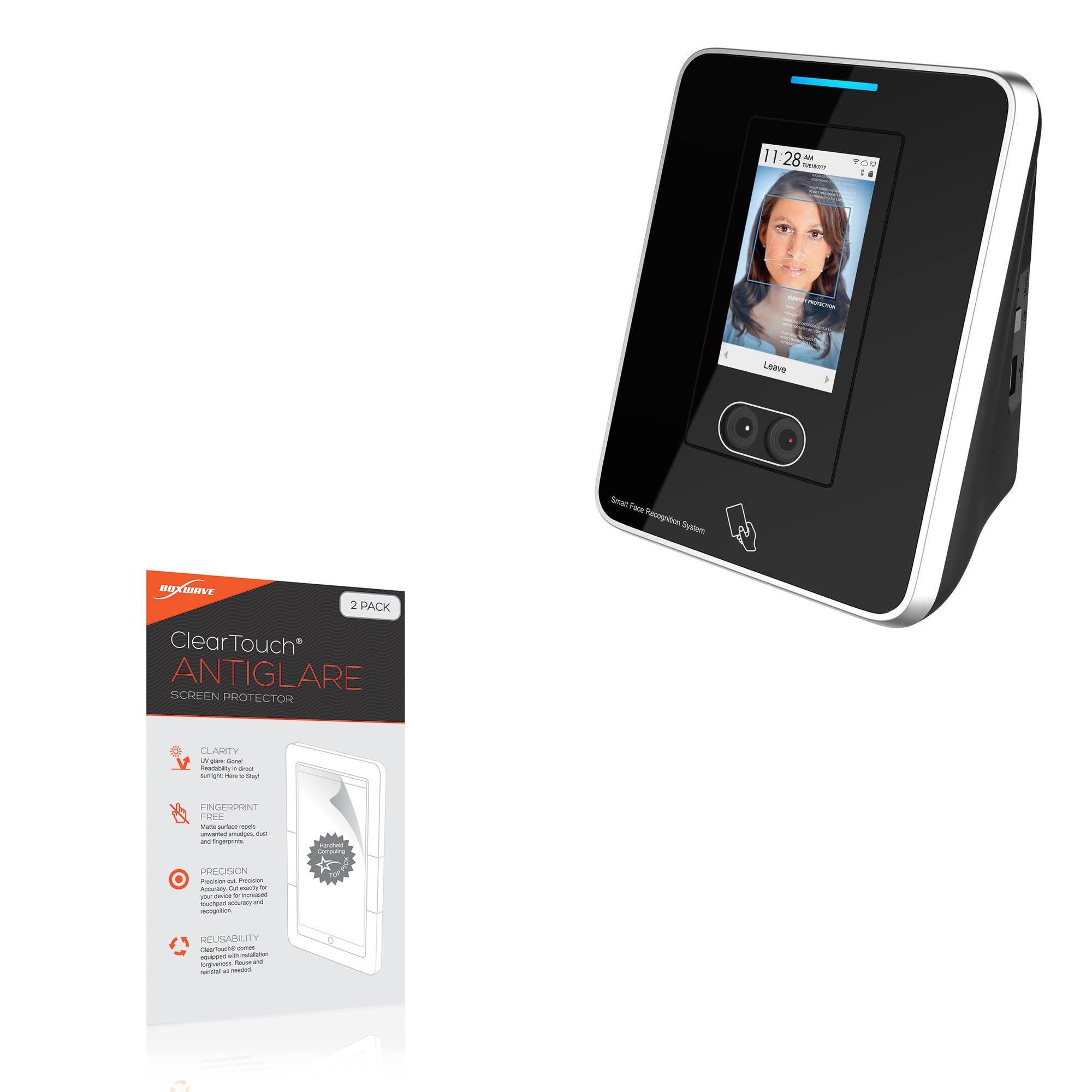 BoxWave Screen Protector Compatible with Crown Security Products TAS-FACEPRO (3.2 in) - ClearTouch Anti-Glare (2-Pack), Anti-Fingerprint Matte Film Skin