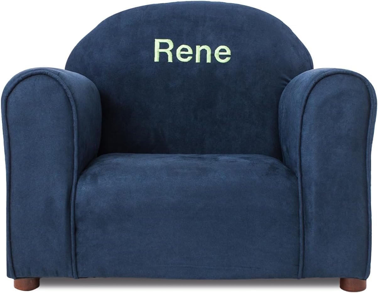 Keet Personalized Toddler Chair, Customize with Name, Soft Microsuede Upholstery, Embroidered Kids Armchair, Sturdy Wooden Frame, Easy to Clean, Ages 2–5, Gift-Ready Toddler Chair for Playrooms.