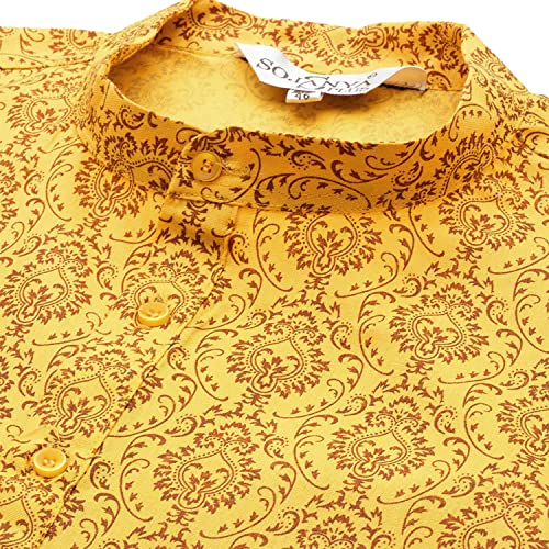 Image of SOJANYA Plus Men's Navy Blue Self-Design Cotton Linen Printed Kurta