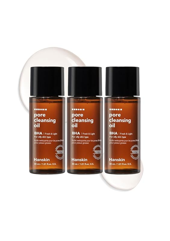 Hanskin Óleo de Limpeza Facial BHA, Mini Travel Size, Pacote com 3 de 30 mL