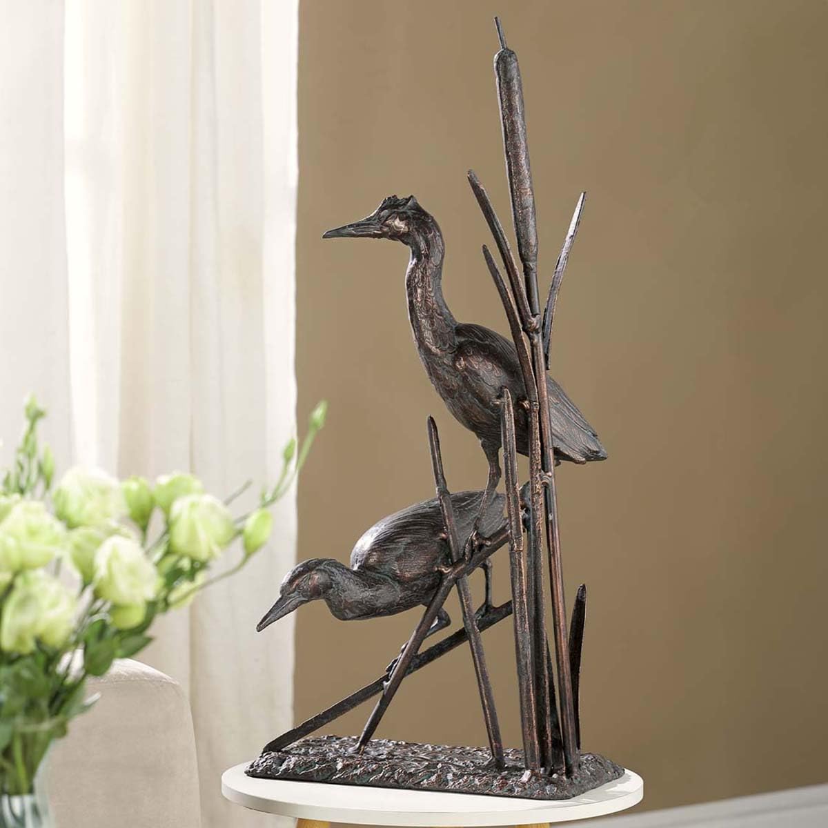 BLACK FOREST DECOR Beachside Herons Sculpture, Aluminum, 28.5" H x 15" W x 11" D