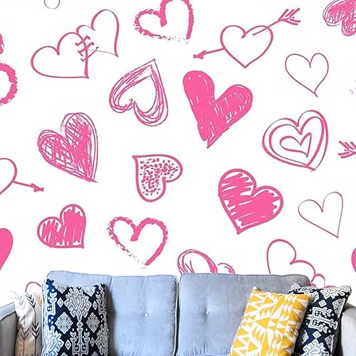 Miniatura 3 de Papel tapiz rojo con forma de corazón, protege la superficie (W) 137.8 pulgadas X (H) 110 pulgadas