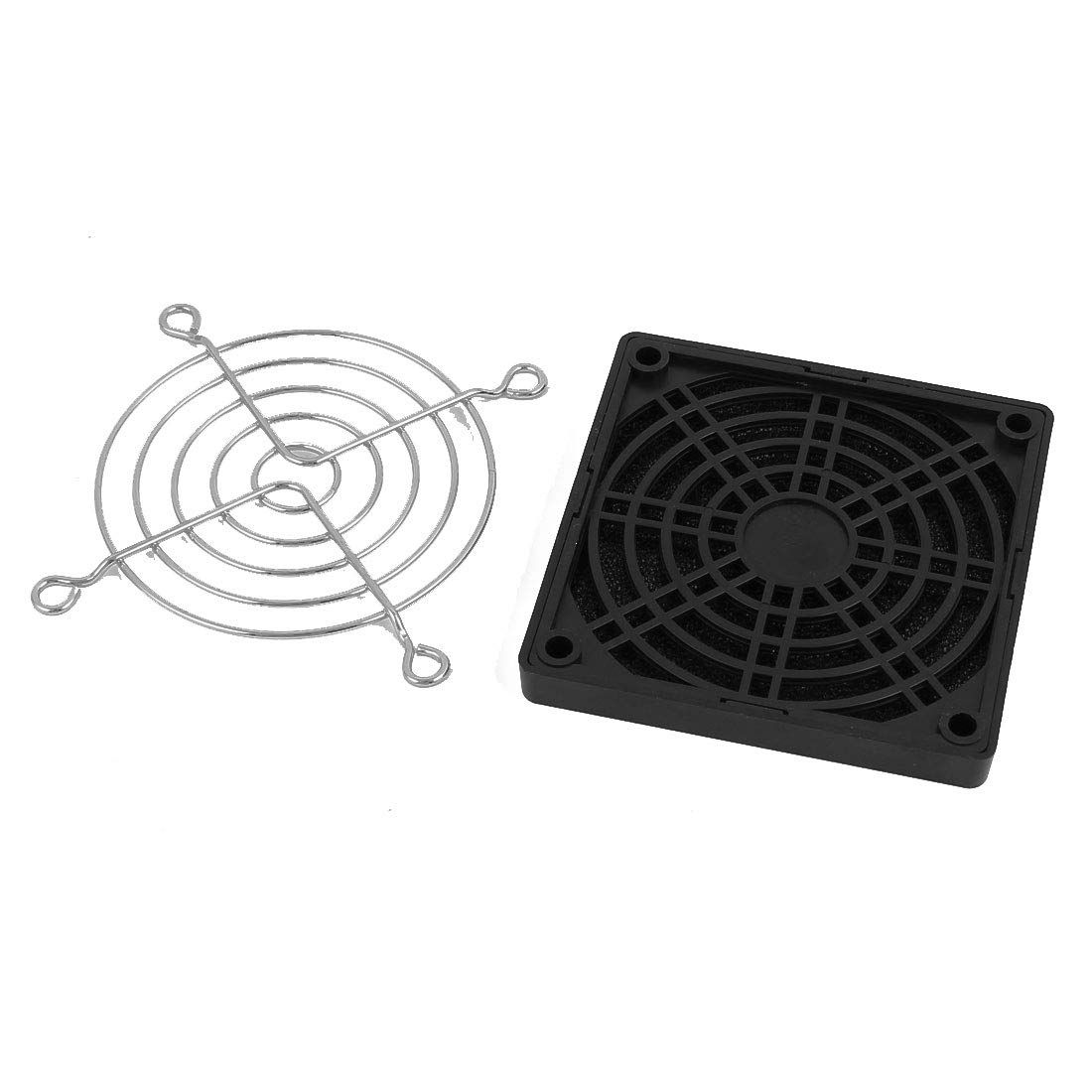 PATIKIL 80mmx80mmx25mm Raffreddamento Ventola, 7 Palette Computer Ventole con Metallo Dito Guardia e Polvere Schermo Rete, AC 220V-240V 0,07-0,08A