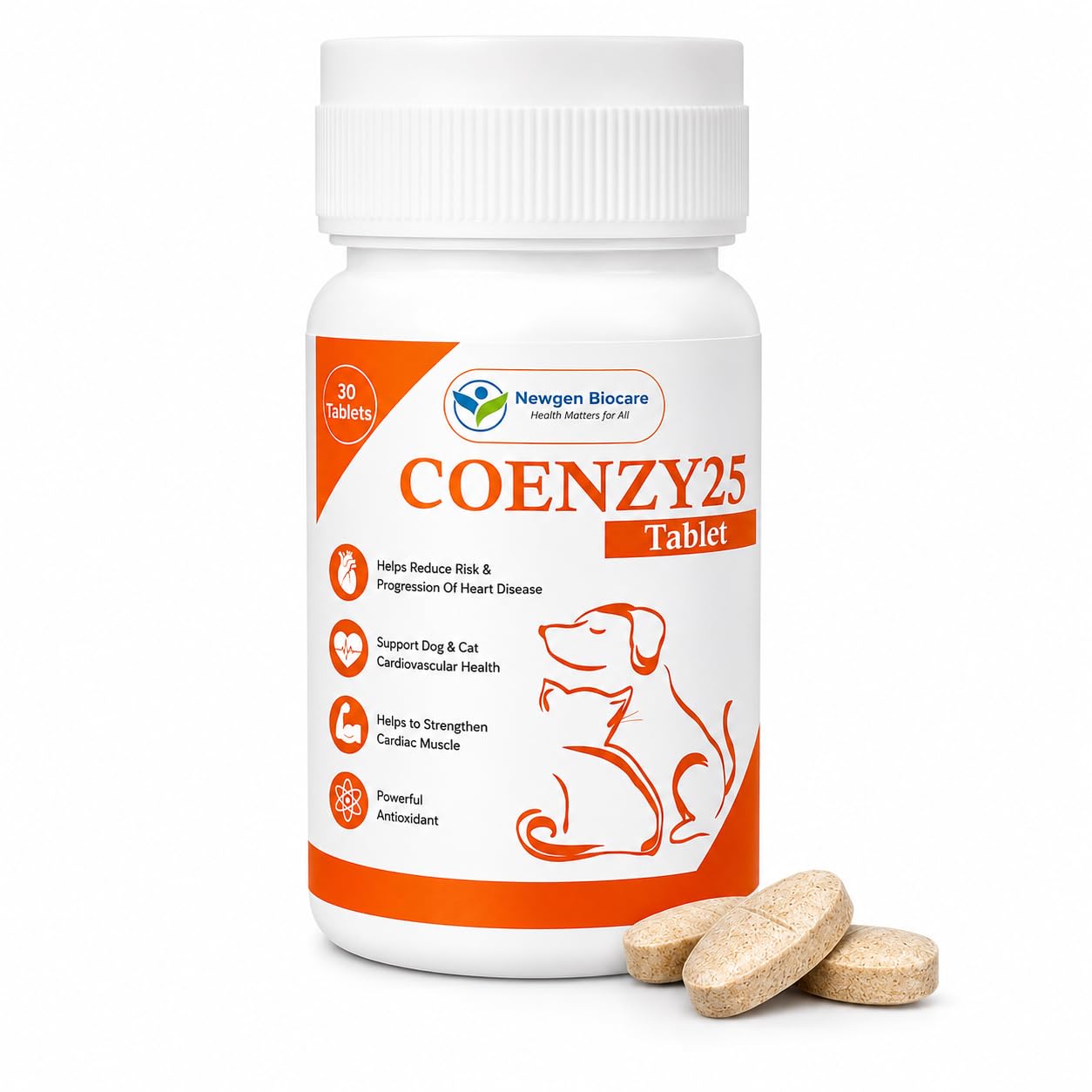 COENZY25 Tablet for Dogs & Cats | Coenzyme Q10, Omega 3, L-Carnitine & L-Arginine | Heart & Cardiovascular Support Supplement | Supports Cardiac Muscle & Antioxidant Health | 30 Tablets-image-42