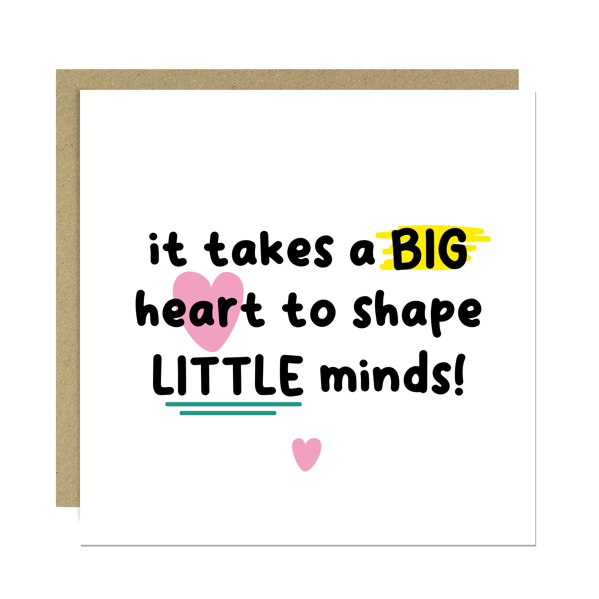 RED OCEAN Thank You Card For Teacher With Kraft Envelope Big Heart To Shape Little Minds Cute Card For Teacher Teaching Assistant Leaving School Nursery Goodbye Cards