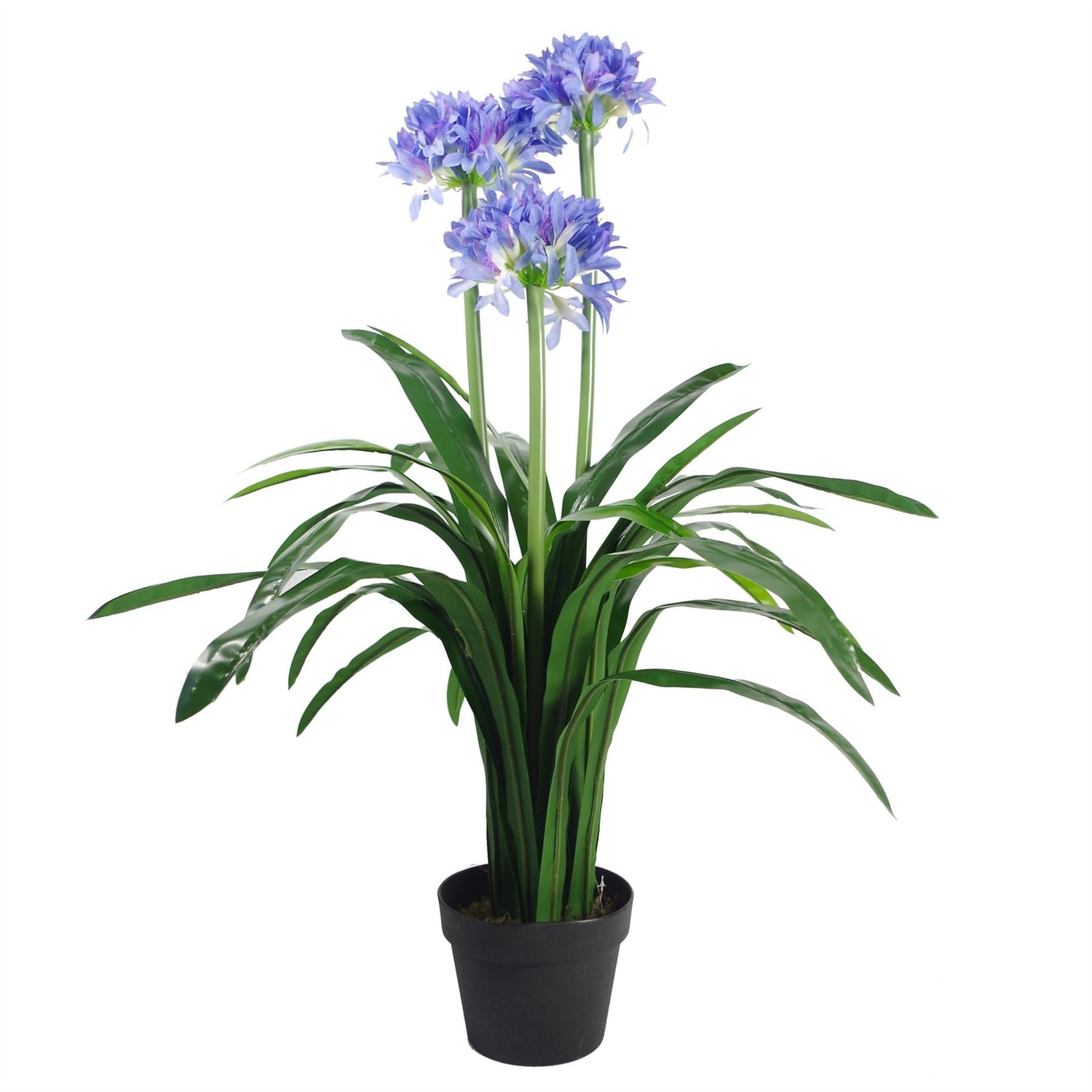 Leaf 90cm Premium Artificial Agapanthus with pot BLUE, Silk, LEAF-7284 — image 1