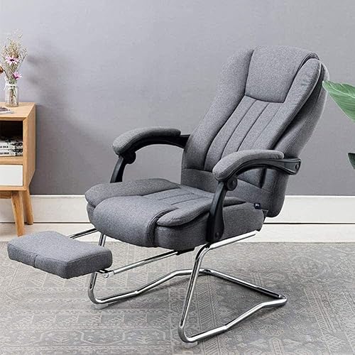 Miniatura 5 de Silla reclinable ergonómica de oficina con soporte lumbar, silla de ocio simple, silla de estudio, silla de oficina de tela, silla de lazo (D)