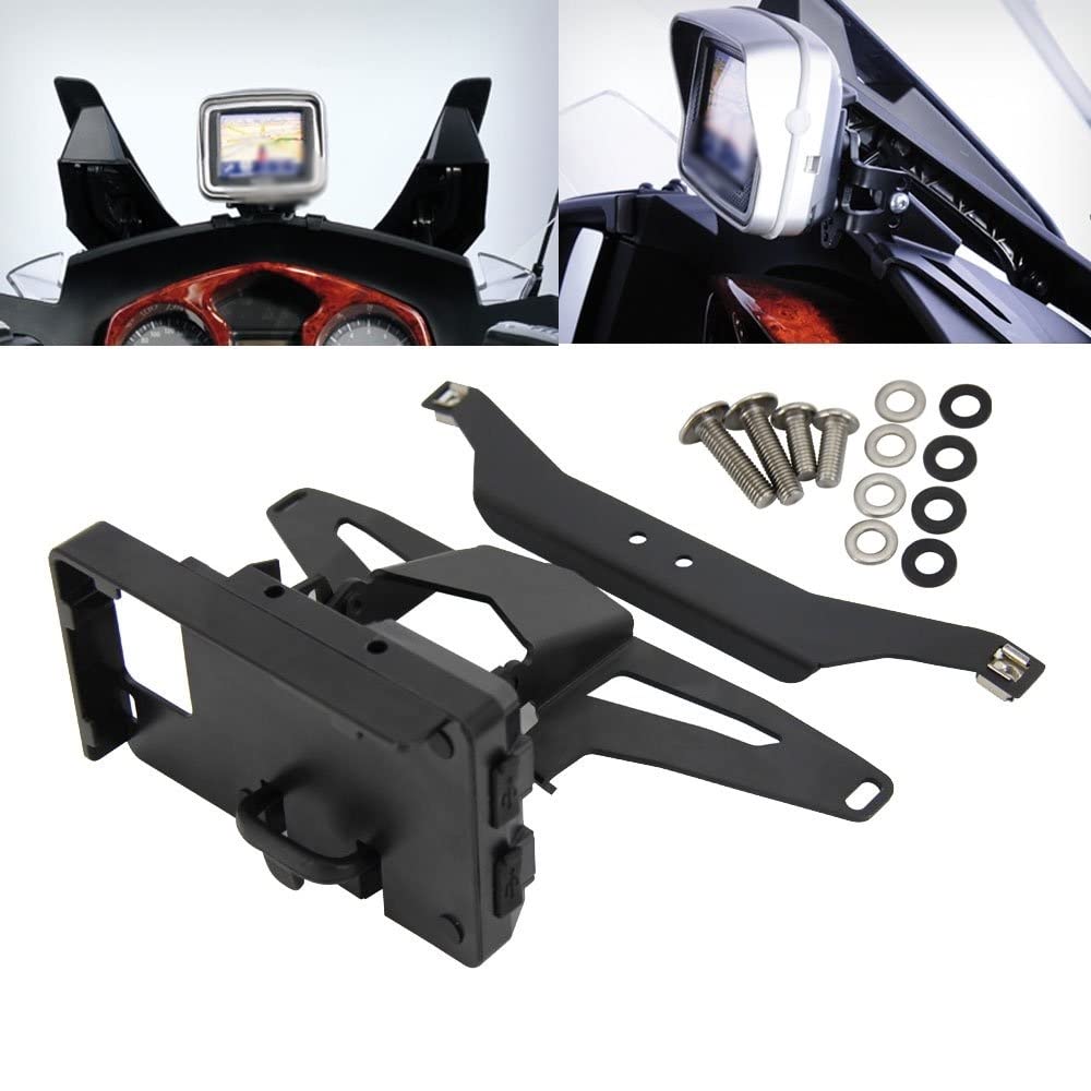 Support Navigation Moto Navigateur GPS Support Téléphone Charge USB pour B&MW R1200 RT R1200RT Ci-Dessous 2009 2008 2007 2006 (Couleur : A Set)