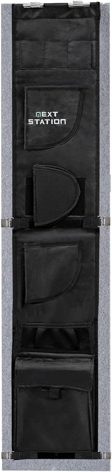 NEXT STATION Gun Safe Door Organizer,Safe Door Panel Organizer with Pistol Holsters Document Pouch Adjustable Width Fit Back Panel from 9 to 14 inches, Gun Safe Accessories Storage (8.5W*45.5H inch)