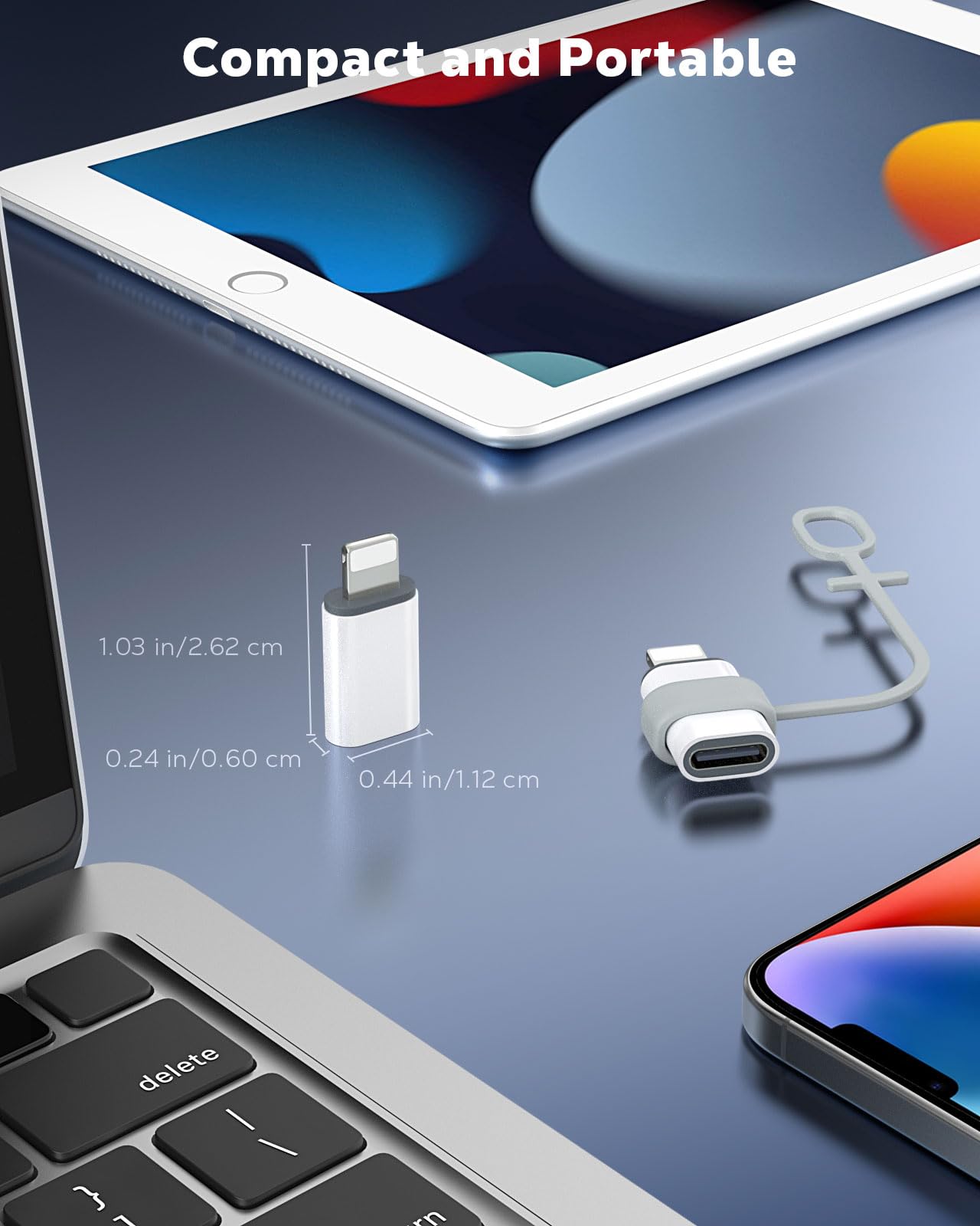 MoKo Adattatore USB C a Lightning per iPhone 14/13/12/11/X Ricarica e Sincronizzazione Dati Bianco