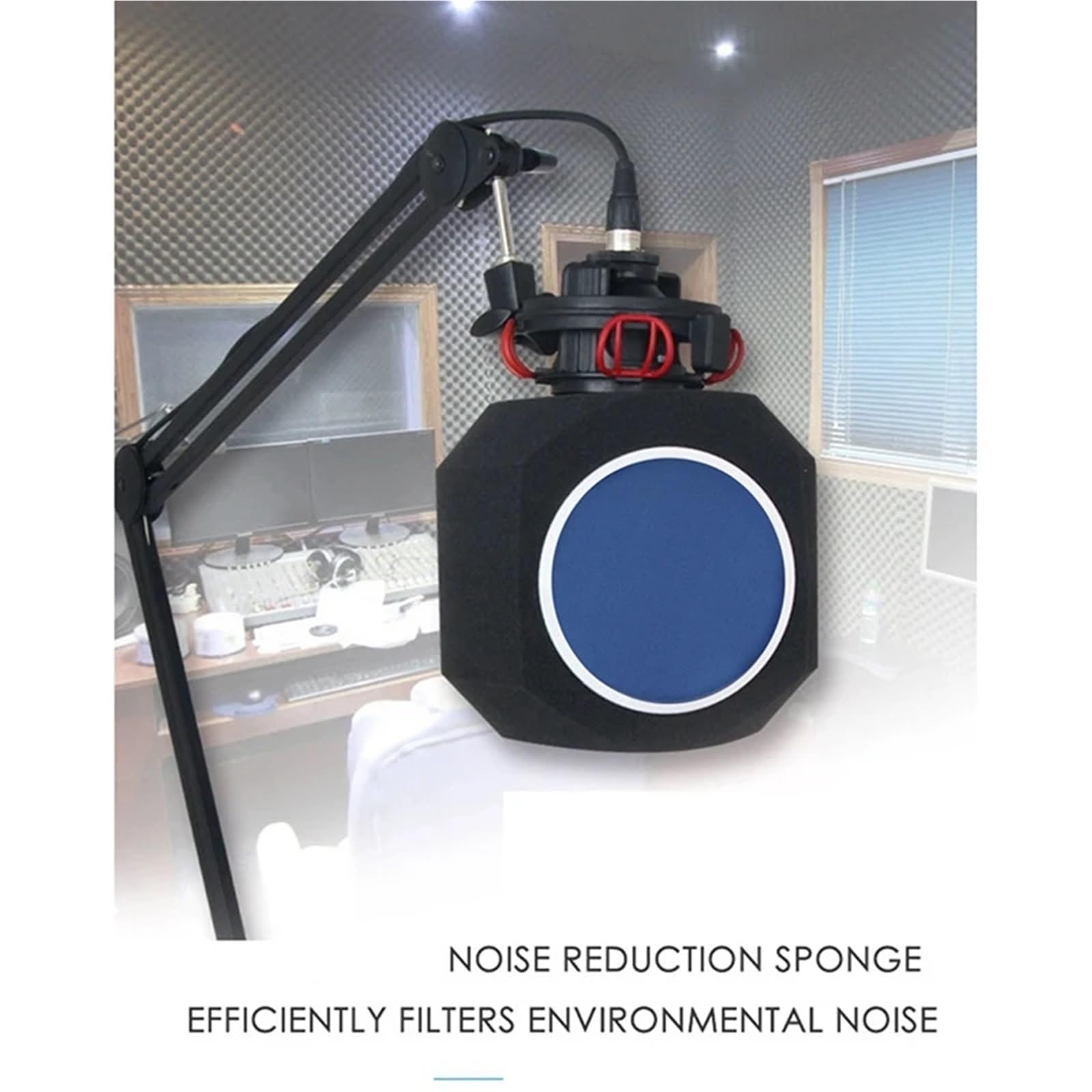 Microphone Foam Cover Mikrofon-Windschutz, Pop-Filter, Isolationskugel, Akustik for Aufnahmestudios, Mikrofon, schallabsorbierender Schaumstoff, fünfseitige Dichtung Mikrofon Popschutz