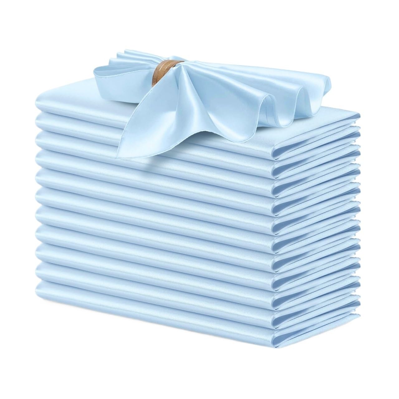 12PCS Pink Satin Napkin 30×30cm Soft Table Napkins For Romantic Weddings Party Dinner Decoration(Sky blue)