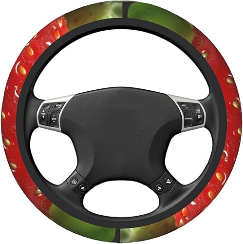 Miniatura 10 de Funda para volante de automóvil con estampado de flores de caléndula de 15 pulgadas, protector elástico antideslizante para volante de automóvil,