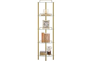 5- Tier Gold Corner Bookcase