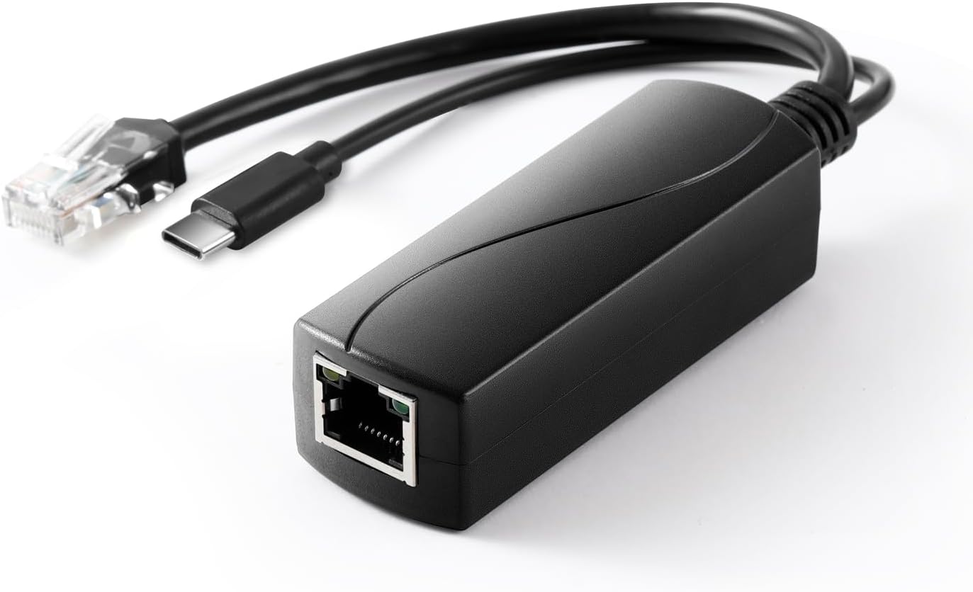 Revotech Gigabit Aktiv PoE rozdzielacz typu C 5 V 2 4 A IEEE 802.3af 10 100 1000 Mbps do ładowania typu C RJ45 port zasilanie przez adapter rozdzielacza typu C Ethernet TYPEC0502G