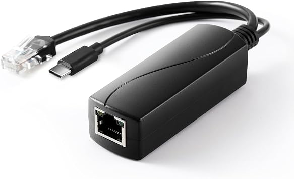 2.5G PoE Splitter 36W 12V/3A, PoE to Type-C 12V/3A Output, 2.5Gbps Ethernet Comply IEEE802.3bt, Plug and PlayTYPEC5712BG