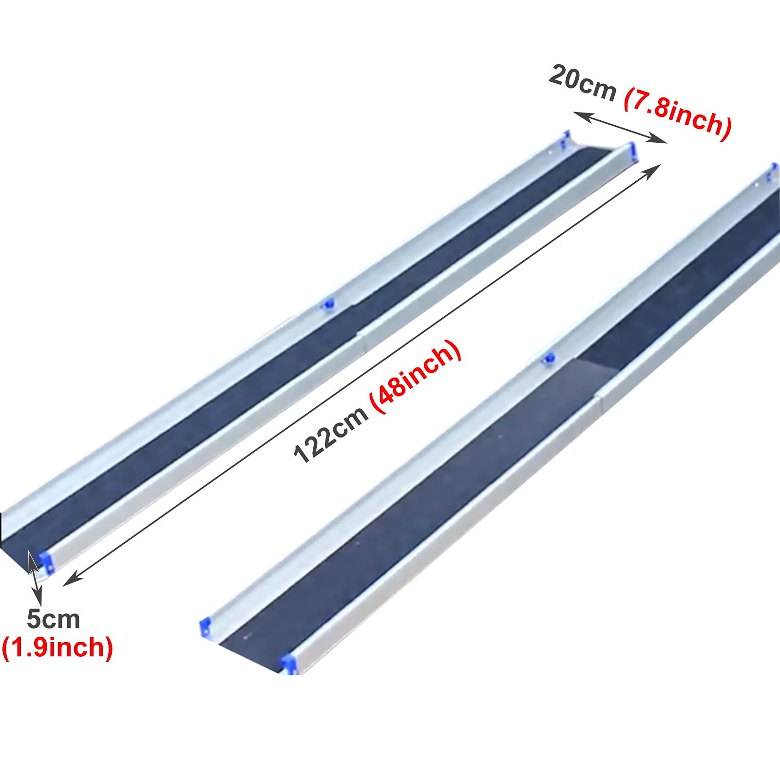 Juego de rampa telescópica portátil ajustable para silla de ruedas, rampa antideslizante para discapacitados, escalones, escaleras, puertas, accesorios de movilidad y scooter, 122 cm de largo
