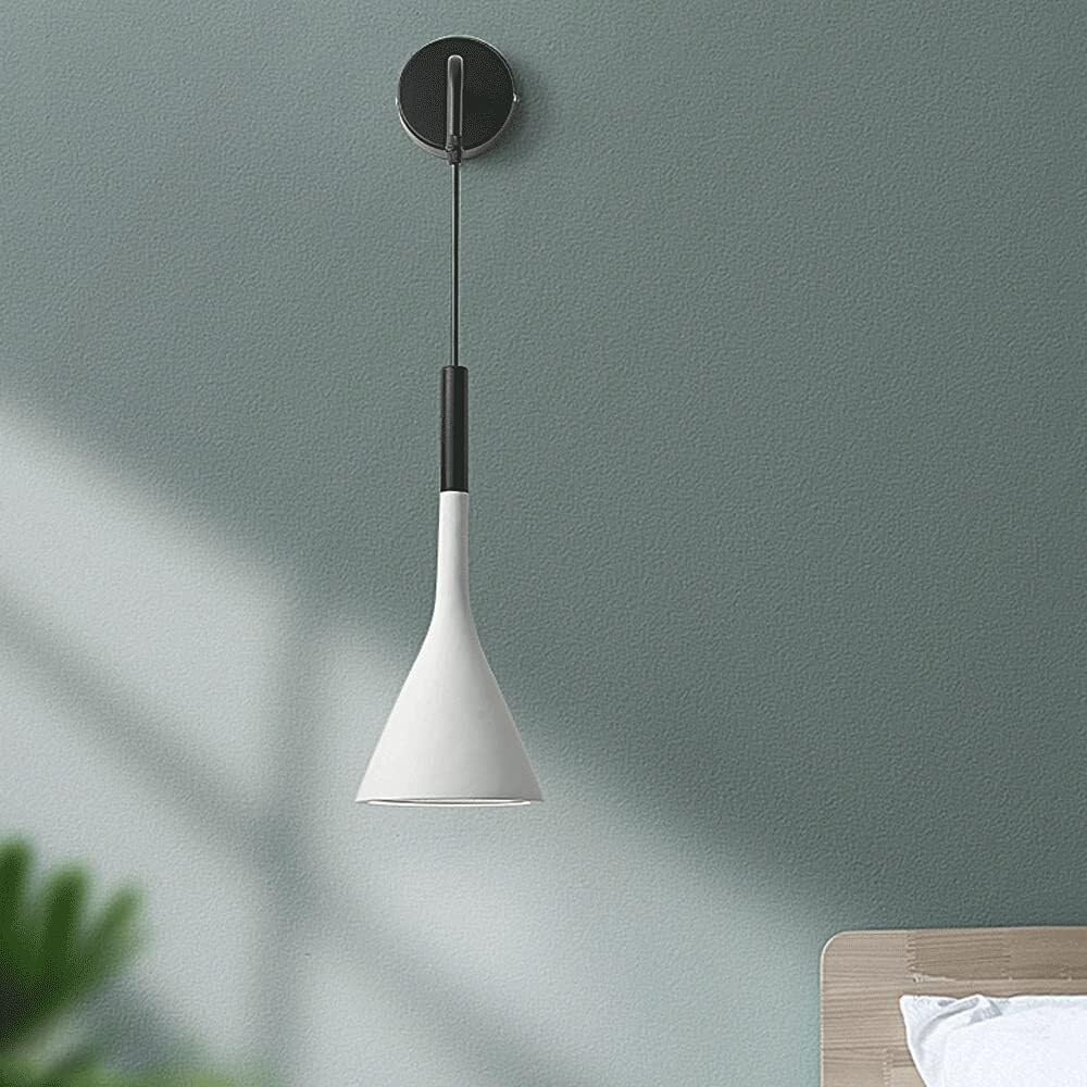 Nordycka regulowana lampa ścienna, lampa wisząca, lampa ścienna E27/E26, czarna, do sypialni, korytarza i pomieszczeń mieszkalnych (białe)