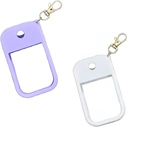 2-Piece Silicone Protective Case with Bottle Hand Sanitizer Spray Set, Portable Travel Perfume Spray Bottle, Small Empty Spray Bottle, Essential for Ladies' Travel (Purple, White)