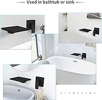 Vista 5 de Grifo de bañera de latón para montaje en pared, grifo de bañera romana de una sola manija con válvula áspera, negro mate, 2Y3MK