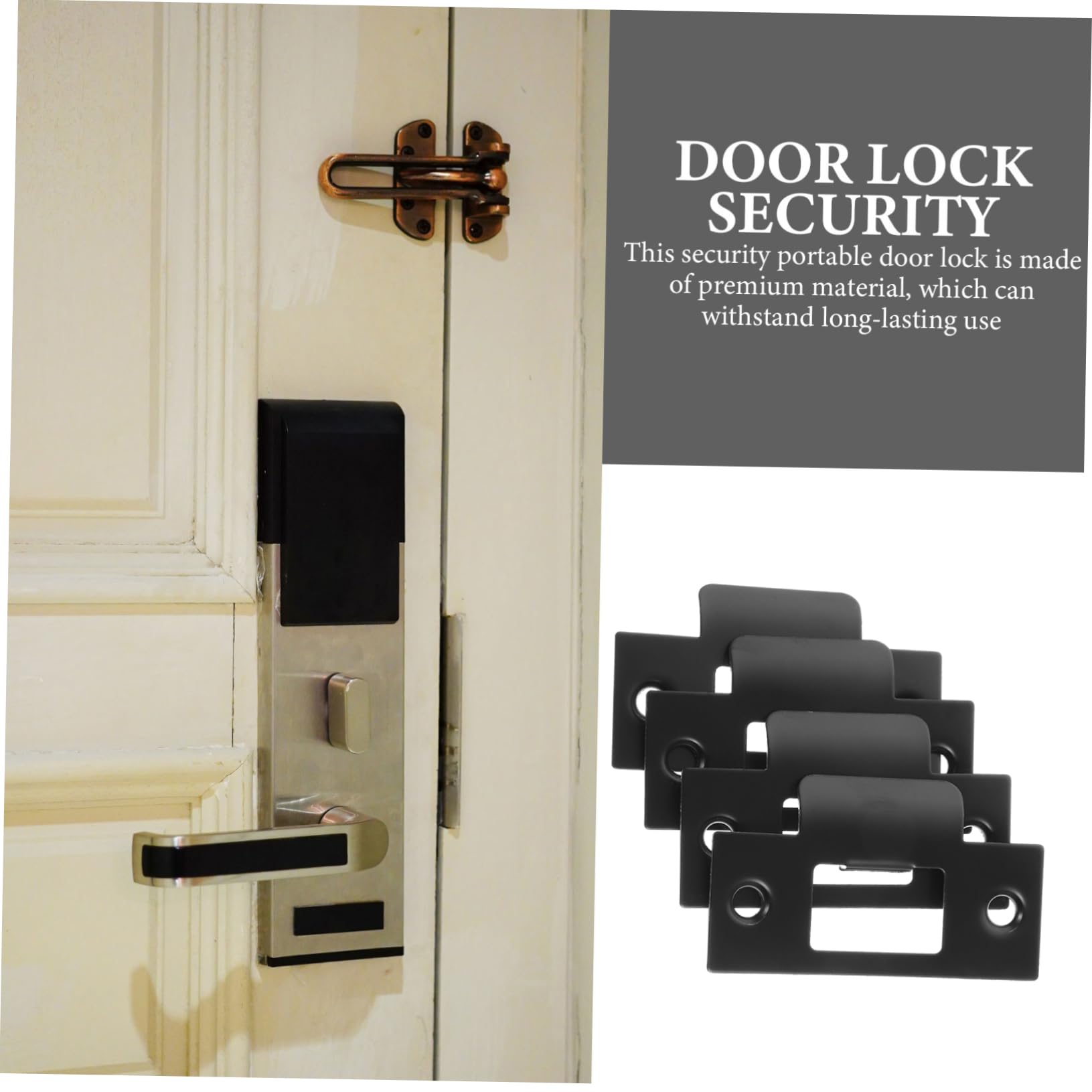 Uonlytech 5 Ensembles Bloc Came Plaque De Coup De Pied De Porte Grève De Porte Serrures À Larder Matériel Verrou Kit D'installation De Pêne Dormant Gâche De Pêne Dormant 4 Pièces * 5
