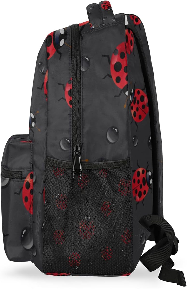 Cute Ladybugs Travel Laptop Backpacks Lightweight Travel Hiking Camping Casual Daypack Backpack for Men Women Adults
