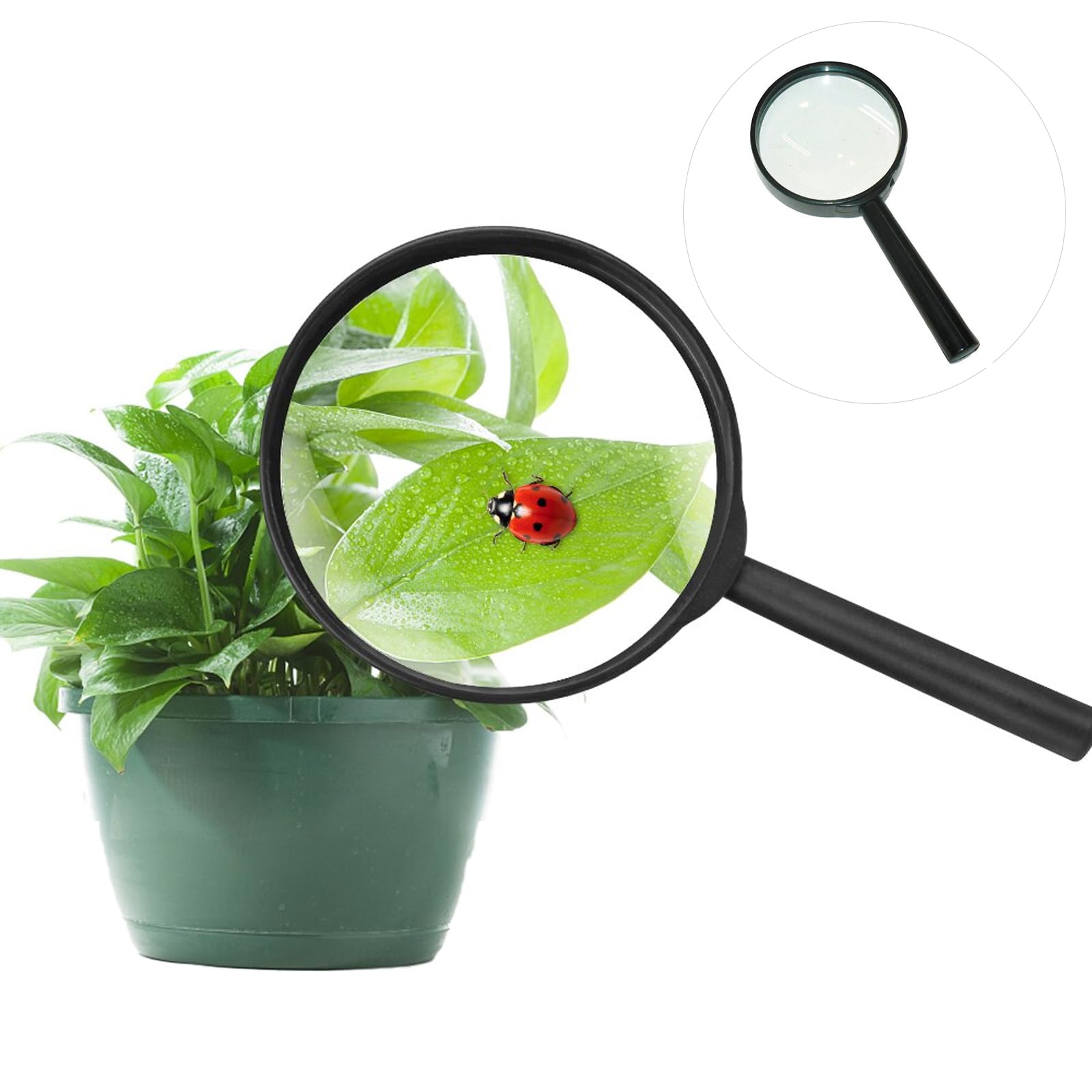 4 lenti di ingrandimento per bambini, per ricercatori, lenti di ingrandimento per bambini, per detective spia, agente segreto, agente segreto, set di ricercatori (nero)