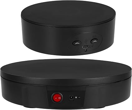 11.8 inches and 5 inches Motorized Rotating Display Stand, Bllack