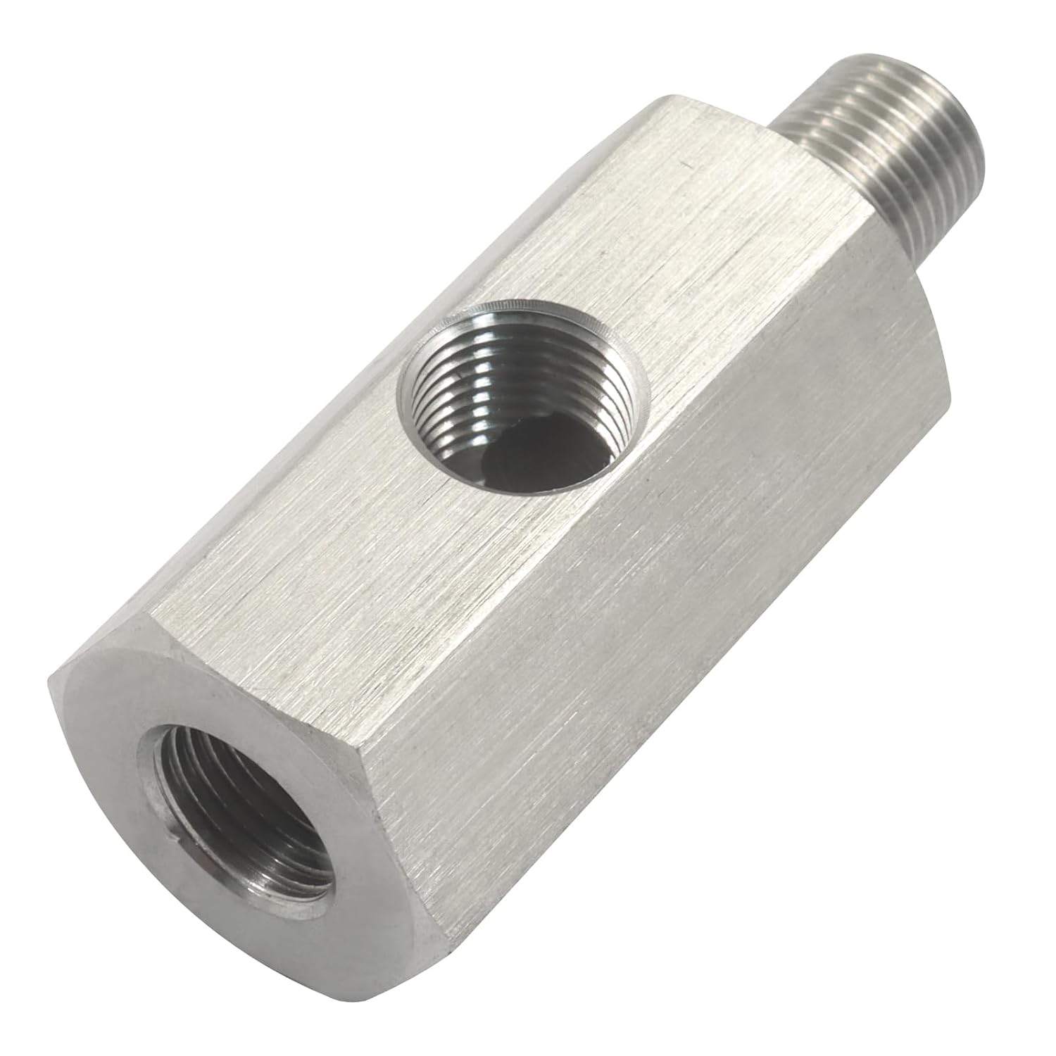 Murtenze 1/8 BSPT Oil Pressure Adapter Tee, Stainless Steel