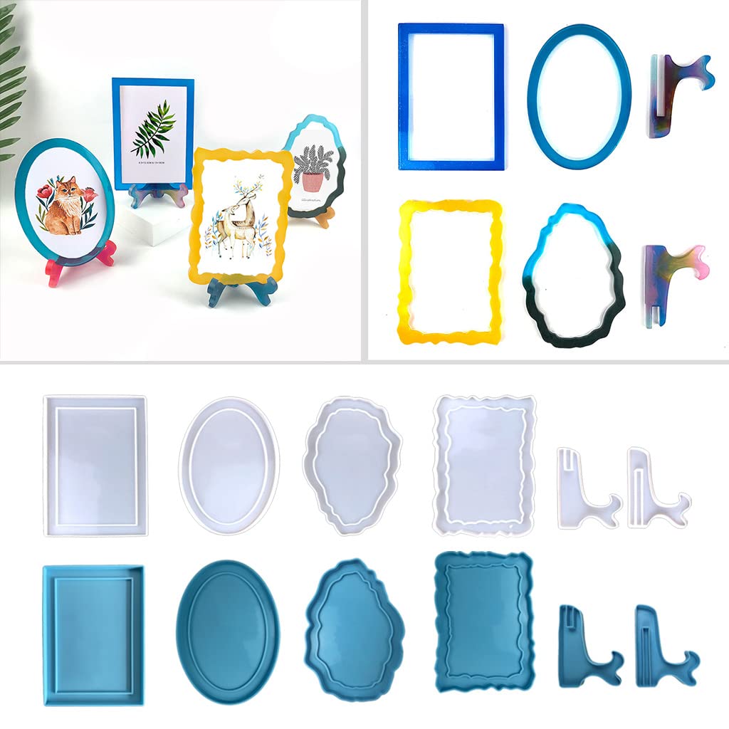 Stampo retrò in resina, per cornici portafoto in silicone, stampi in resina epossidica per decorazioni per la casa, stampi per foto, in silicone per portachiavi rettangolare epossidico