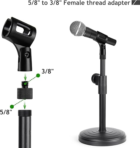 Miniatura 6 de Adaptador de soporte de micrófono 58 hembra a 38 macho y 38 hembra a 58 macho adaptador de rosca para soporte de micrófono para soporte de micrófono