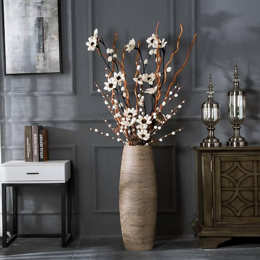 Amazon.co.jp: 床置き大型花瓶 モダンスタイル 大きな花瓶 高