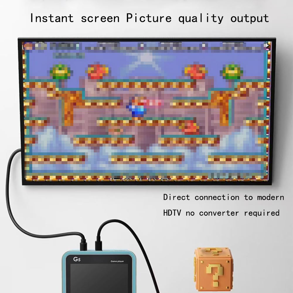 Console De Jeux Rétro Portable G5 - 3.0 Pouces - 500 Jeux Classiques Intégrés - Batterie 1000mAh - Support TV - Pour 1 Ou 2 Joueurs - 6