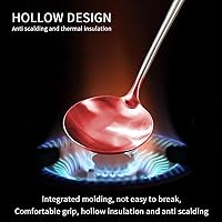 Vista 5 de Berglander Juego de espátulas Wok, utensilios de cocina de acero inoxidable - Herramientas Wok de 17 ": espátula, cucharón, espumadera