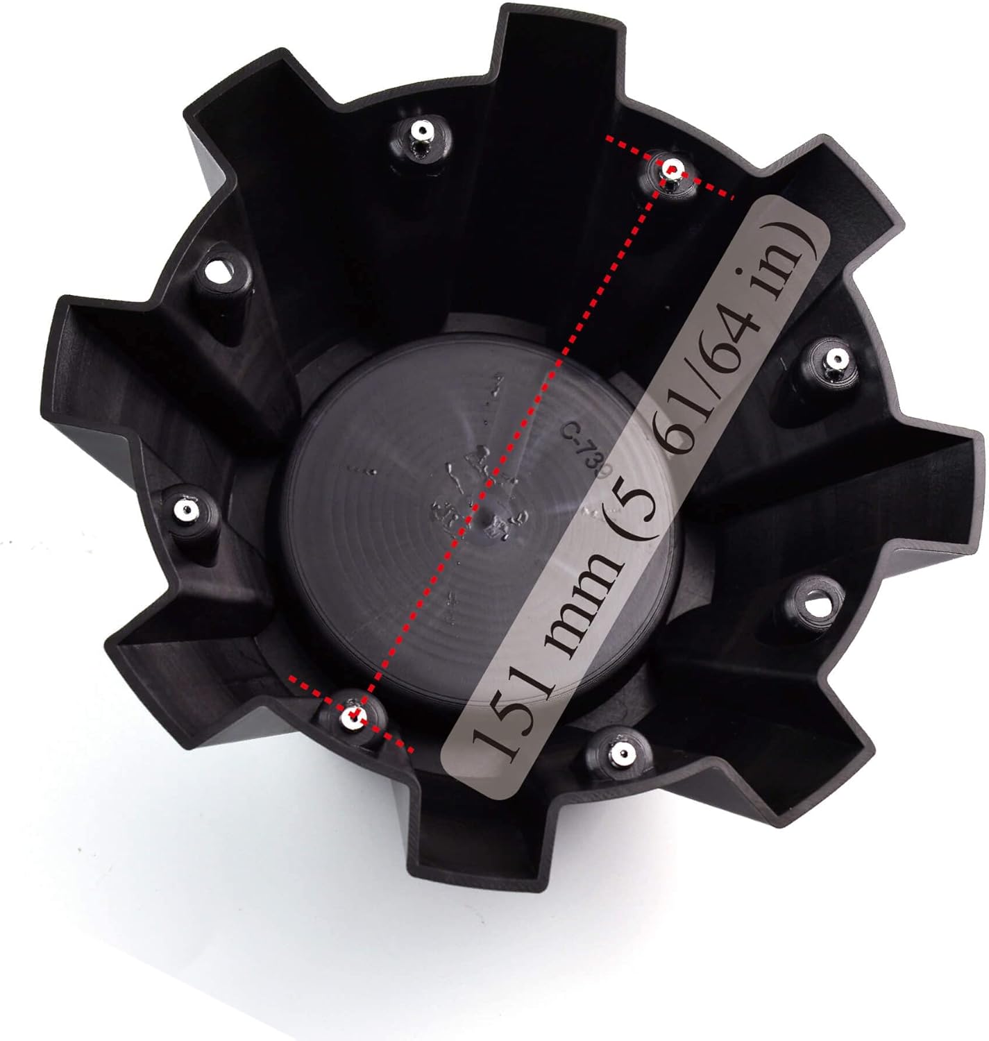 for RDR01 Wheel 1PC Wheel Center Cap OD:214mm/8.43in ID:151.3mm/5.96in for #CBRD1-1P RDR01 Wheel Black Cap with 2 Screws Auto Accessories