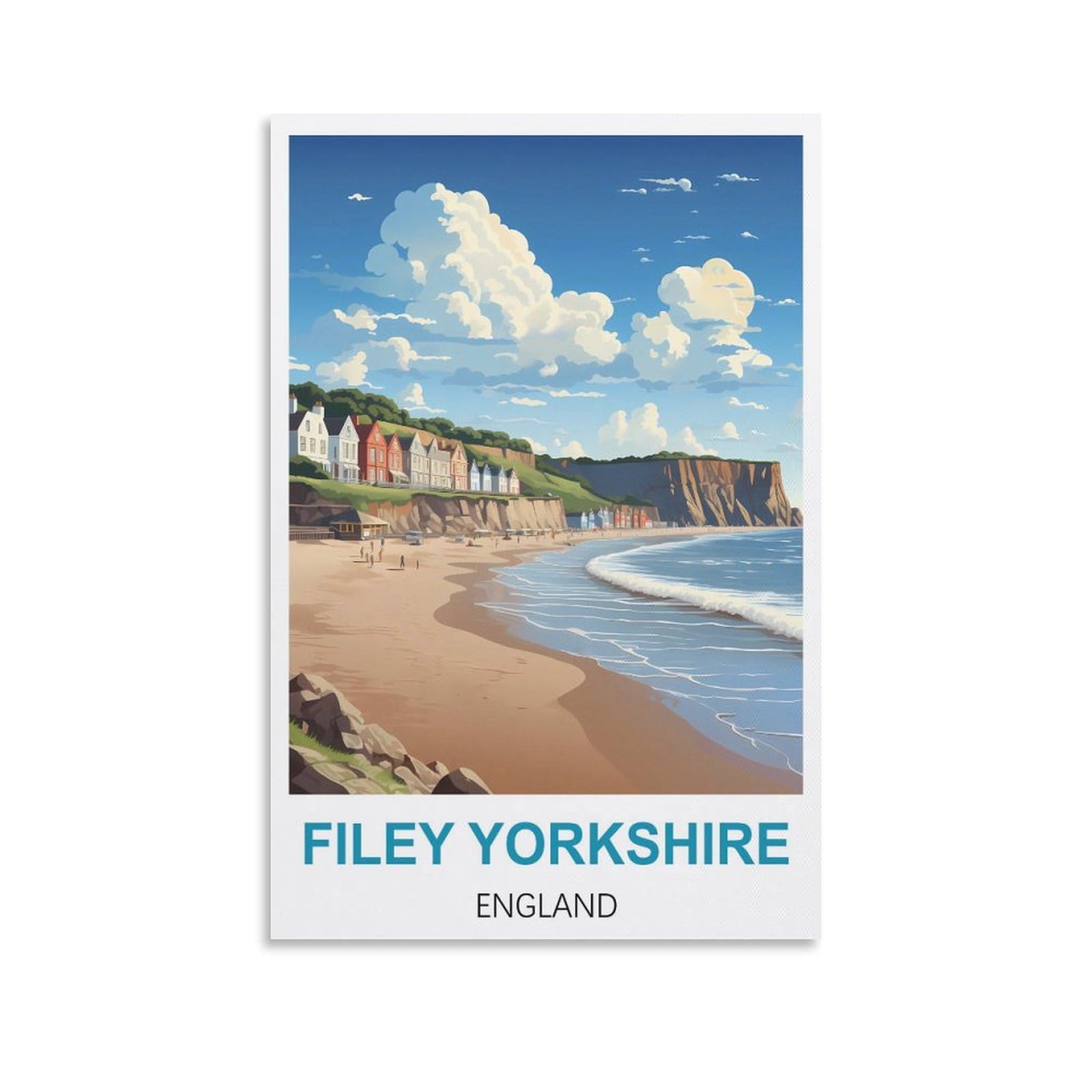 Metal Bar Signs Vintage Filey Yorkshire England Travel Tin Signs Metal Poster Wall Decor Office Cafe Bathroom Badroom 30x30cm