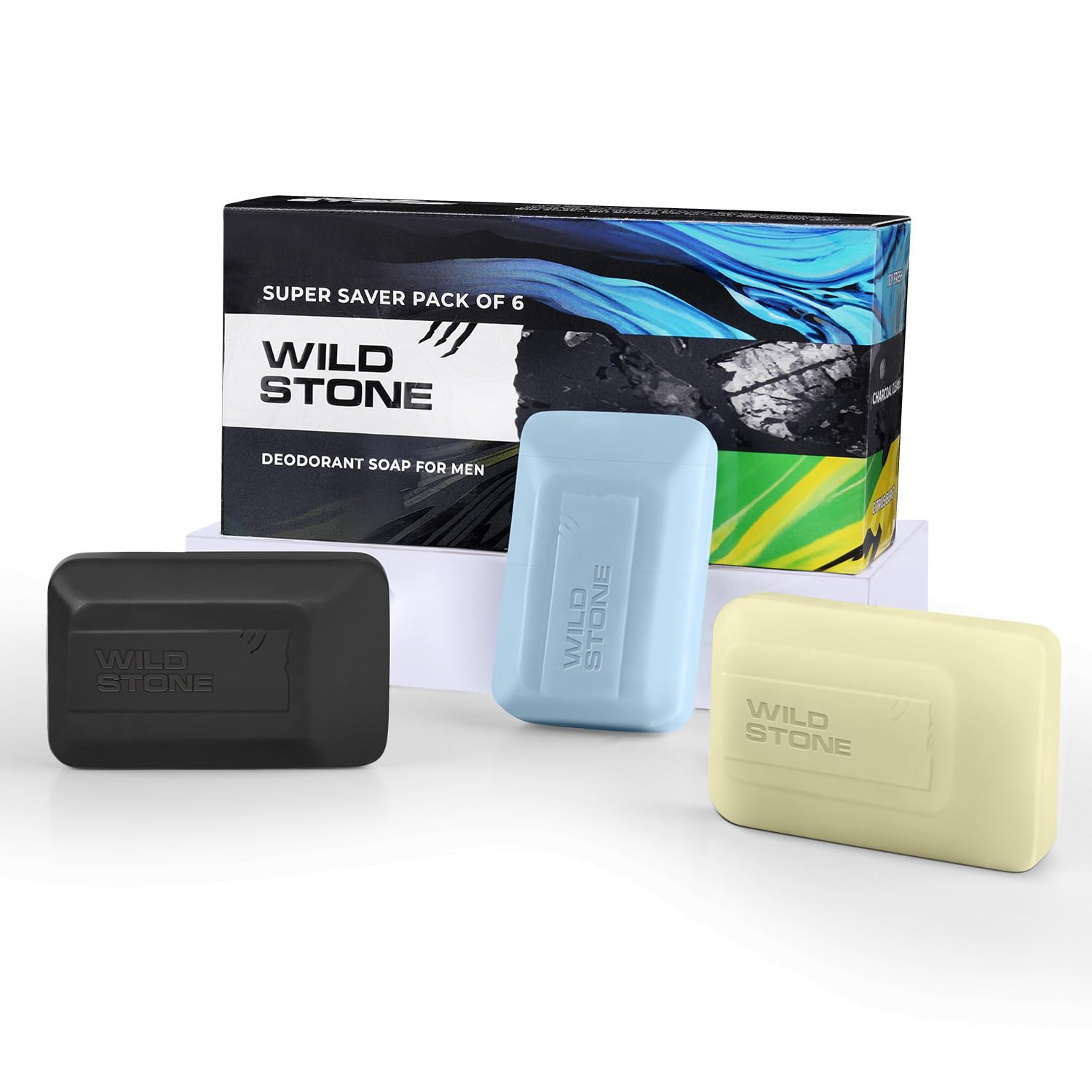 Wild Stone Soap Combo for Men, Pack of 6 (100gm each, 2 Citrus Burst, 2 Icy Fresh and 2 Charcoal Cleance Soap)| Refreshing Bathing Soap with Fragrance & Freshness | Men’s Soaps for Bath-image-24