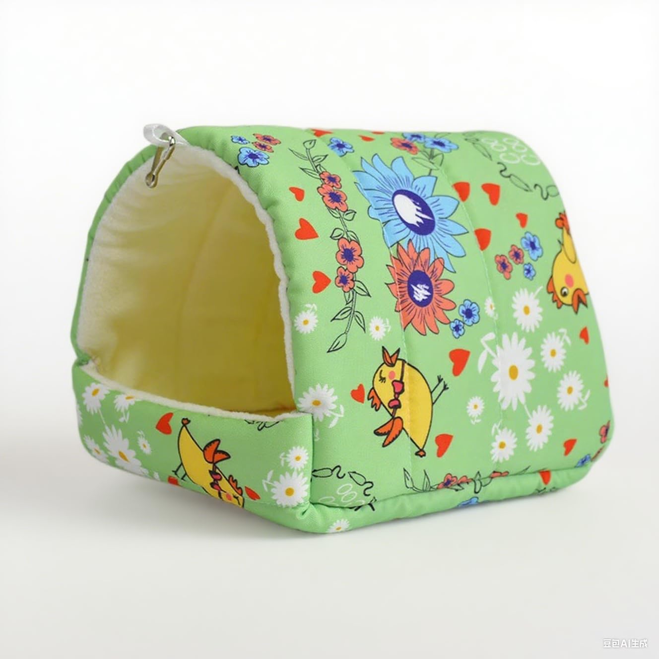 Bird Bed for Cage Warm Winter Nest Hammock with Hanging Hook Cage Accessories for Small Birds Parakeets Cockatiels Love Birds Cockatiels Conures Hamster (Green, S)