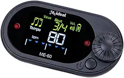 Almencla Gerador de tons de metrônomo digital, metrônomo eletrônico profissional compacto e resistente para contagem vocal para músicos de violão e piano, Preto