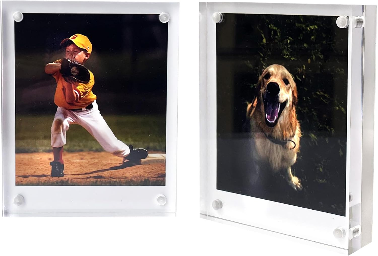 4.25 x 3.5” Polaroid Picture Frame for Polaroid 600/I-Type/SX-70/Instax Wide Square/HP Sprocket Film/Zink Photo, 3.5 x 4.25 Inch Acrylic Desktop Picture Frame (2 Packs)