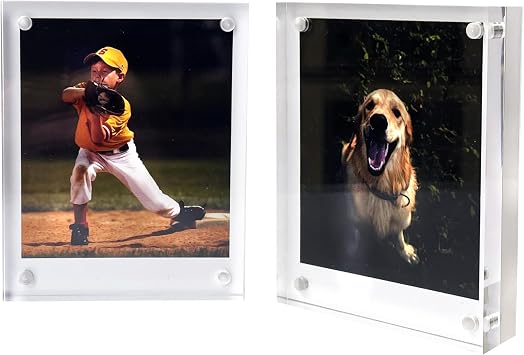 4.25 x 3.5 Polaroid Picture Frame for Polaroid 600/I-Type/SX-70/Instax Wide Square/HP Sprocket Film/Zink Photo, 3.5 x 4.25 Inch Acrylic Desktop Picture Frame 2 Packs