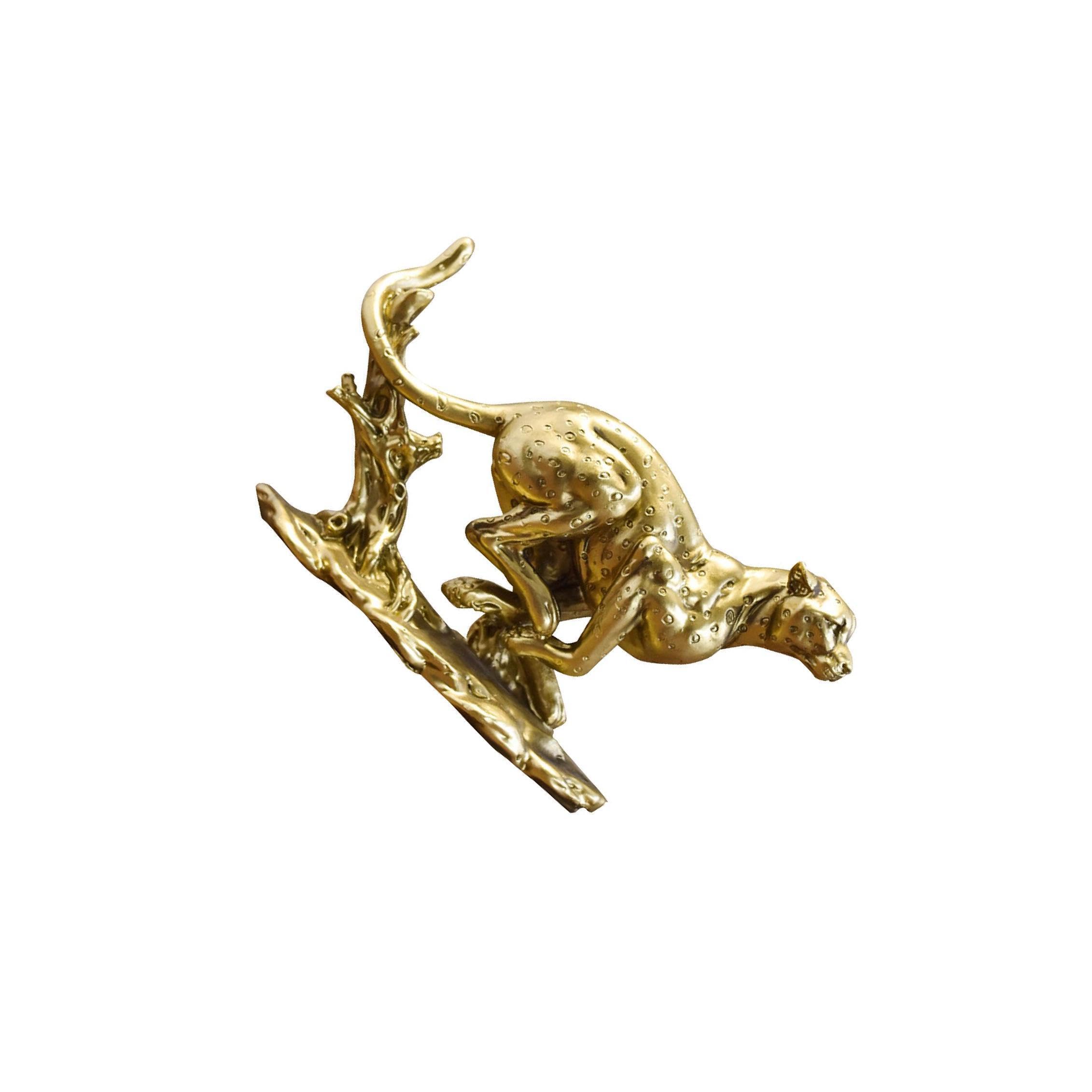 TWISAXC Leopard Craftsmanship Resin Figurine Desk Decoration Miniature Sculpture Gift For Living Room Decor Bedrooms Leopard Sculpture Figurine Animal Craft