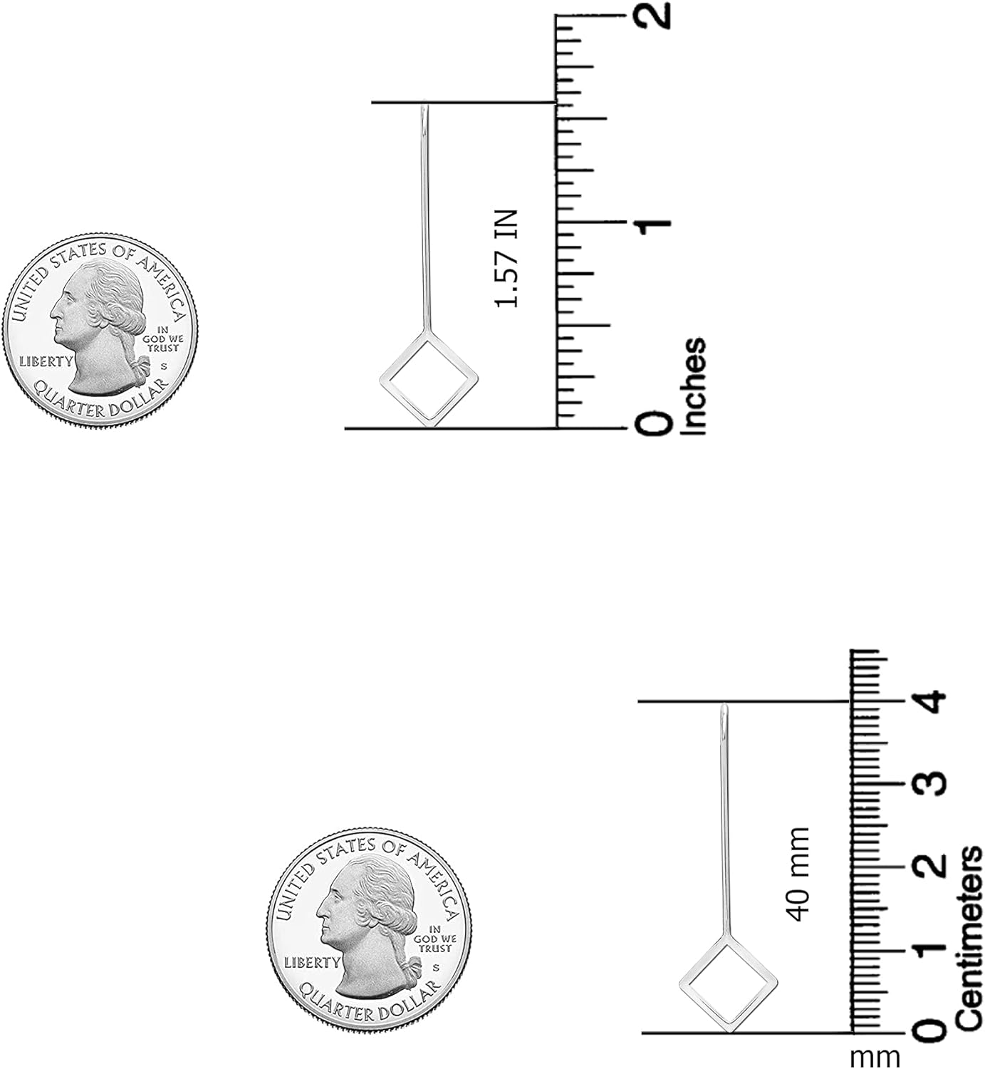 LeCalla 925 Sterling Silver Drop Ear Cuffs Earrings | Lightweight Threader Wire Shaped Teardrop Dangle Earring for Women | Hypoallergenic Piercing Gifts for Her - Image 3