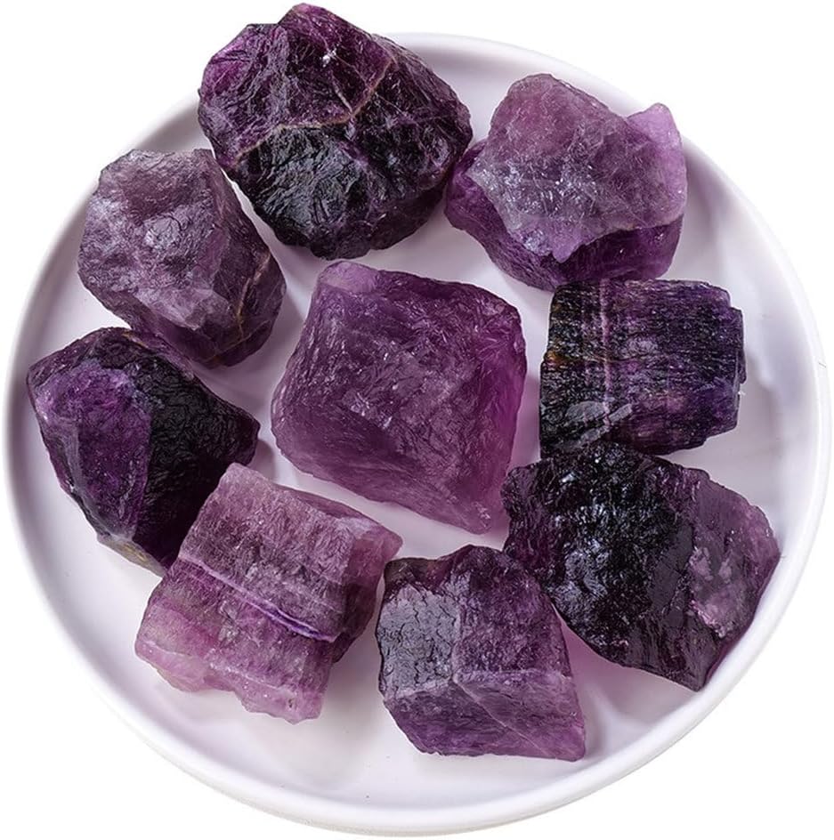 Purple Fluorite Crystal Rough Stone Crystals Aromatherapy Stone for, Decor,100g,3~5cm
