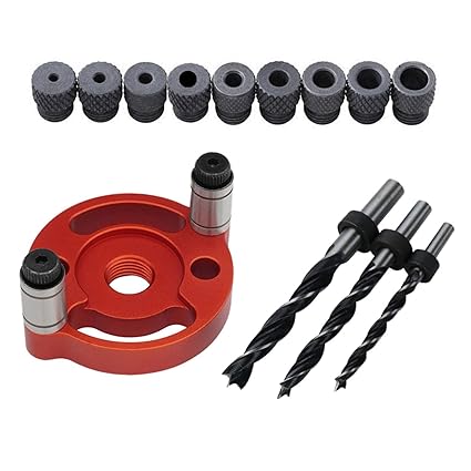 SECRET DESIRE Vertical Self Centering Dowel 6/8/10Mm for Craft Woodworking Carpenters Red