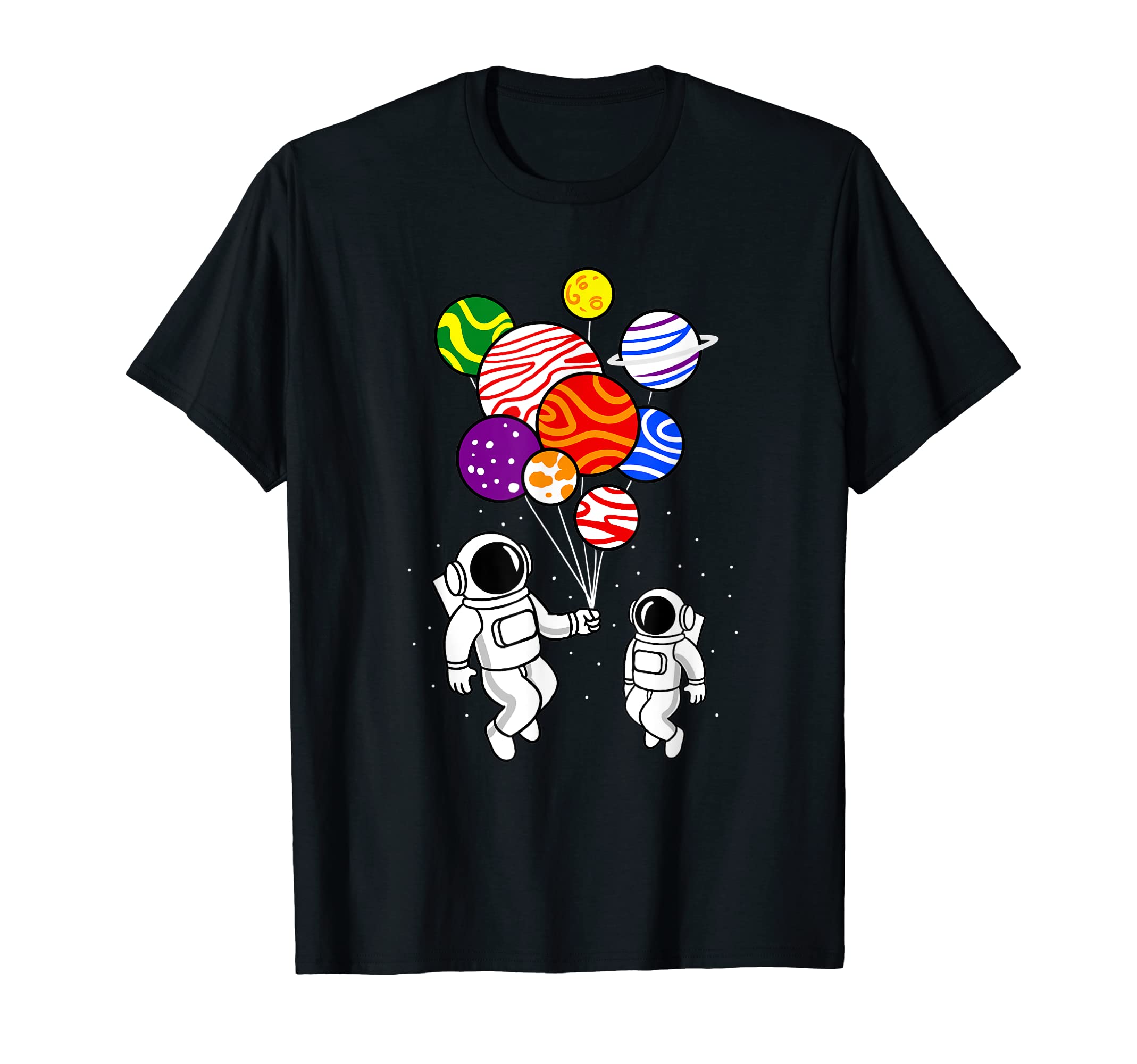 Astronaut Holding Gay Planet Balloons Gay Pride T-Shirt, Black