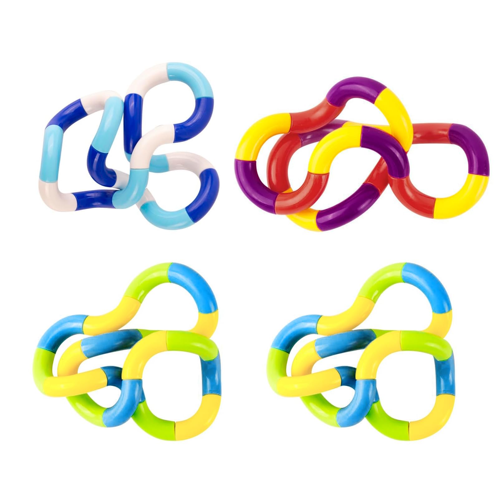 4 PCS Tangle Fidget Toy, Creative Silent Fidget Toys for Relieve, Finger Hand Tangle Toy Classic Sensory Fidget Twist Toy, Boy Girl Man Women Hand-Eye Coordination Special Needs