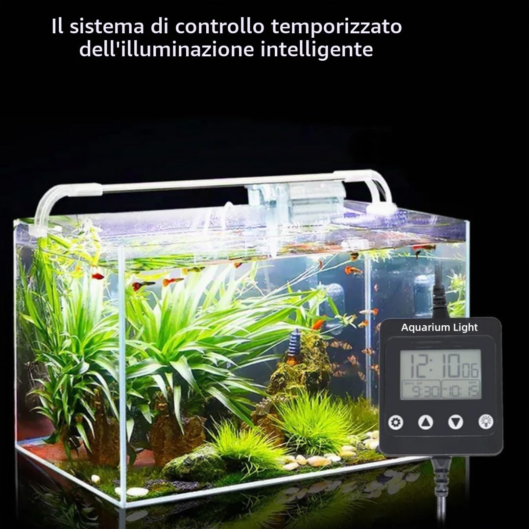 Timer dell'Acquario, Centralina Alba Tramonto, Illuminazione Acquario Luce Timer Fish Tank Light Controller Digitale Dimmer,Utilizzato Anche Come Modulatore Di Luce,Memoria