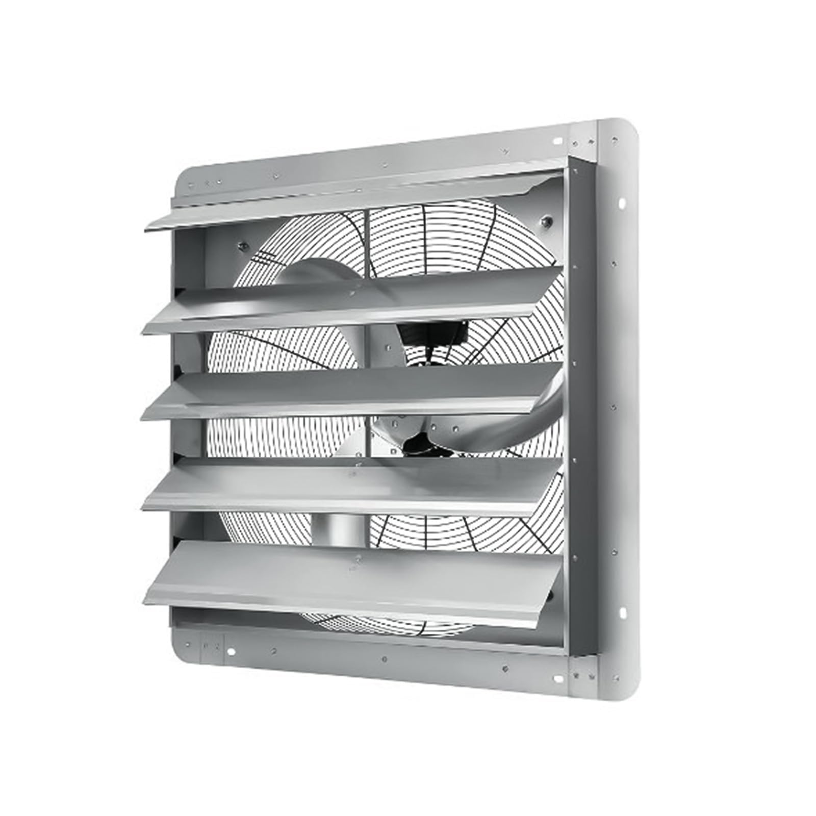 Photo 1 of SierraSquad 24 Inch Wall Mounted Shutter Exhaust Fan – 3500 CFM, 1500 RPM High Velocity, Low Noise, Automatic Aluminum Ventilation Fan for Greenhouse, Attic, Shop, Shed & Commercial Use